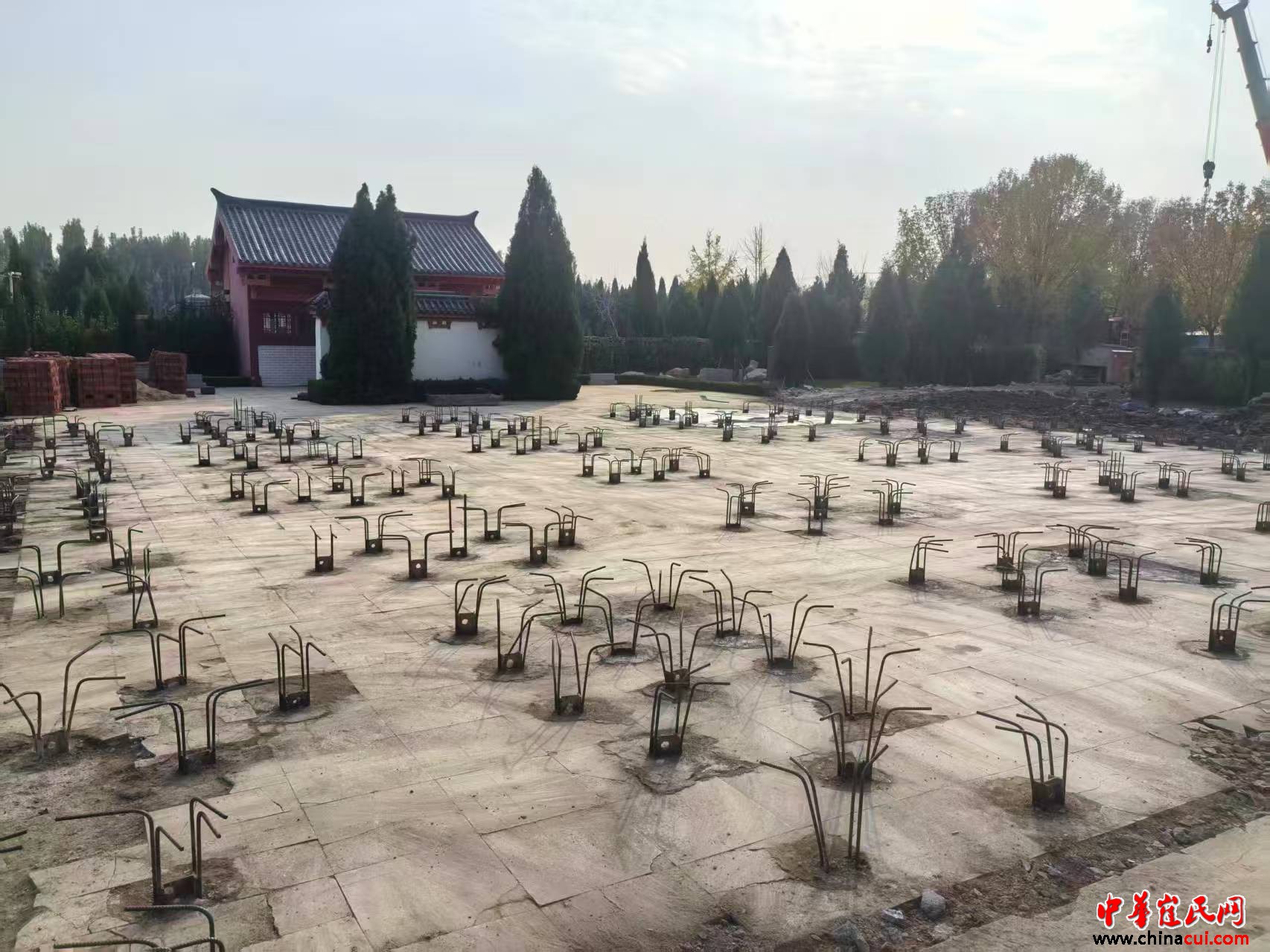 崔氏文化园扩建350根桩基完成